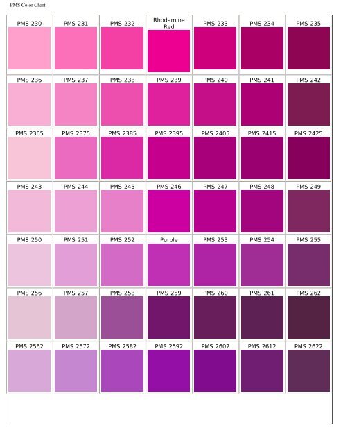PMS Color Chart - Pepermunt.net