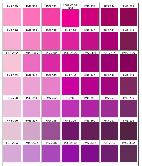 Pms Purple Color Chart