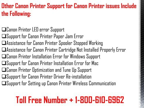 Canon Printer Support | 1-800-610-6962 Canon Printer Support Number