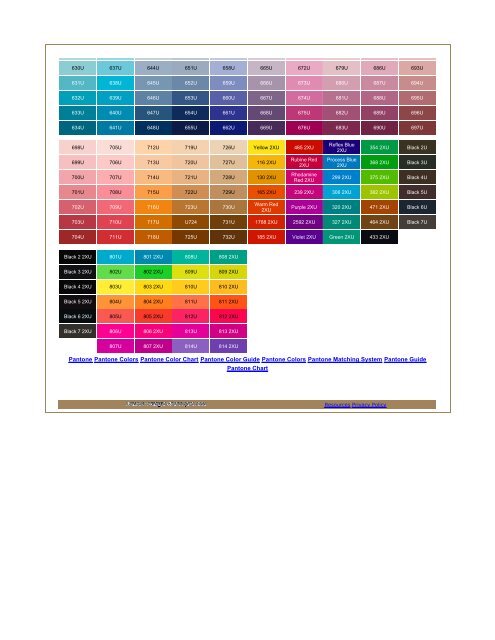 Pantene Color Chart
