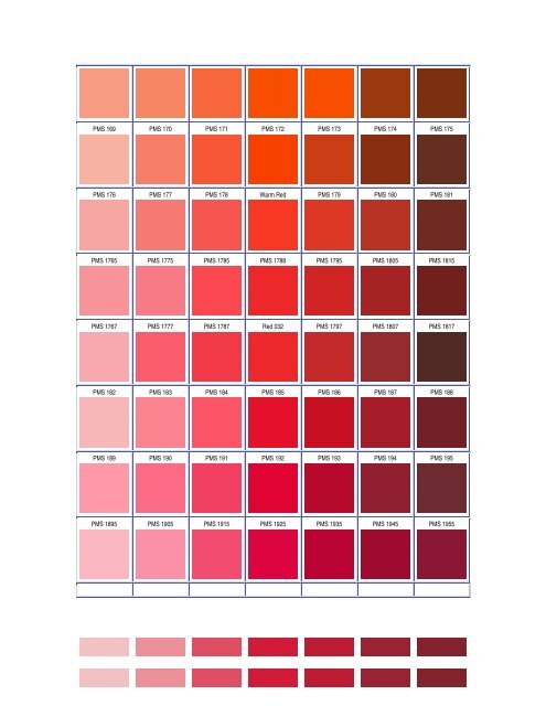 Pms Color Chart Red