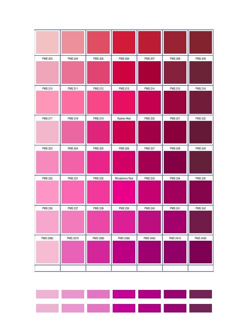 Pantone Matching System Chart