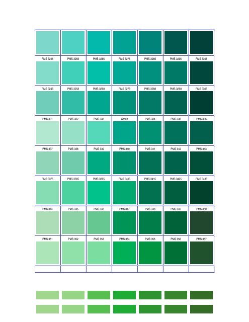 Pms Color Chart Green