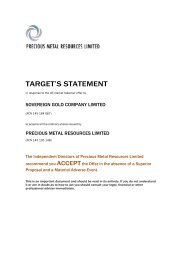 Target's Statement - SOC Offer for PMR - About Precious Metal ...