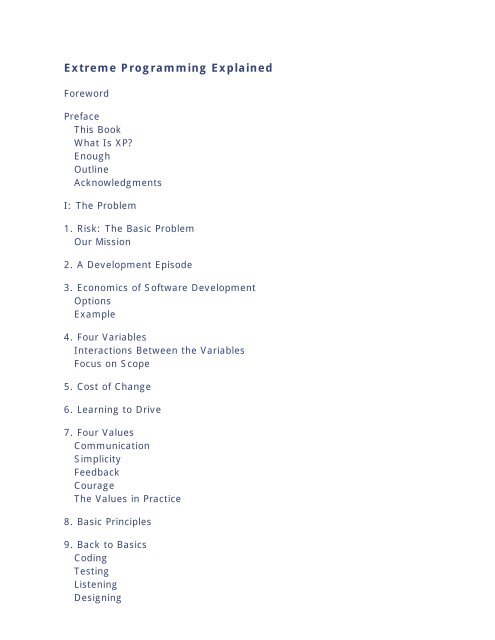 Extreme Programming Explained Embrace Change