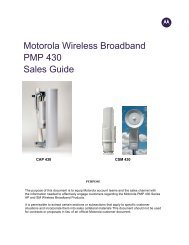 Motorola Wireless Broadband PMP 430 Sales Guide - Telcom