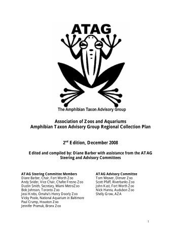 Amphibian Taxon Advisory Group Regional Collection Plan DRAFT