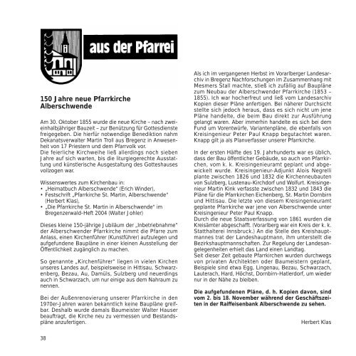 Informationen aus Alberschwende Nr. 8 – Oktober 2005 www ...