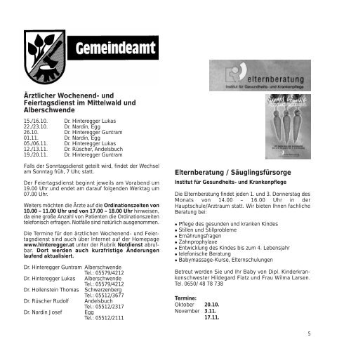 Informationen aus Alberschwende Nr. 8 – Oktober 2005 www ...