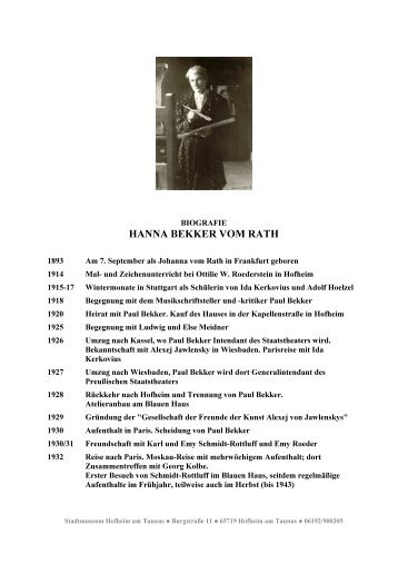 Biografie Hanna Bekker vom Rath.pdf - Stadt Hofheim am Taunus