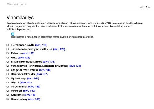 Sony VPCY11M1E - VPCY11M1E Mode d'emploi Finlandais