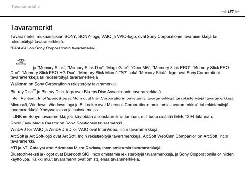 Sony VPCY11M1E - VPCY11M1E Mode d'emploi Finlandais