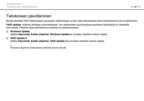 Sony VPCY11M1E - VPCY11M1E Mode d'emploi Finlandais