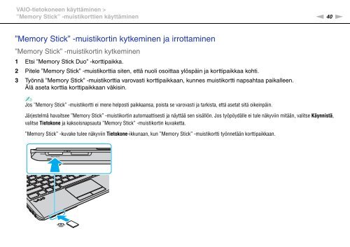 Sony VPCY11M1E - VPCY11M1E Mode d'emploi Finlandais