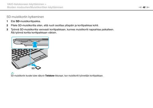 Sony VPCY11M1E - VPCY11M1E Mode d'emploi Finlandais