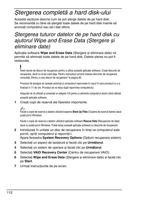 Sony VGN-NR32S - VGN-NR32S Guide de d&eacute;pannage Roumain