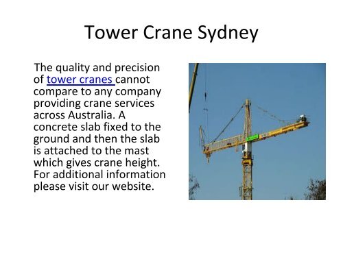Sydney Self-Erecting Crane