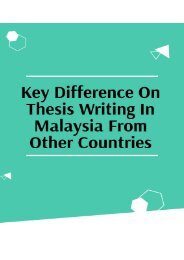 Key Difference On Thesis Writing in Malaysia From Other Countries