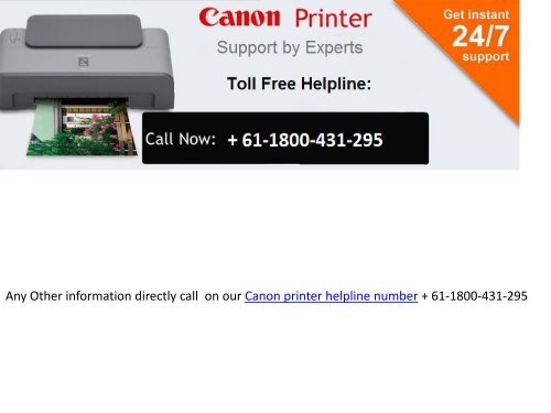 Canon printer support helpline number australia + 61-1800-431-295 Canon printer support helpline number Australia + 61-1800-431-295