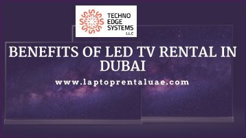 Benefits of our LED Screens and LED TV Rental in Dubai