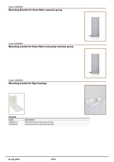 Filter housings catalogue