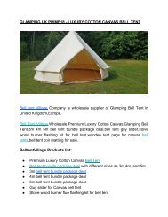 Glamping uk PRIME18 - LUXURY COTTON CANVAS BELL TENT