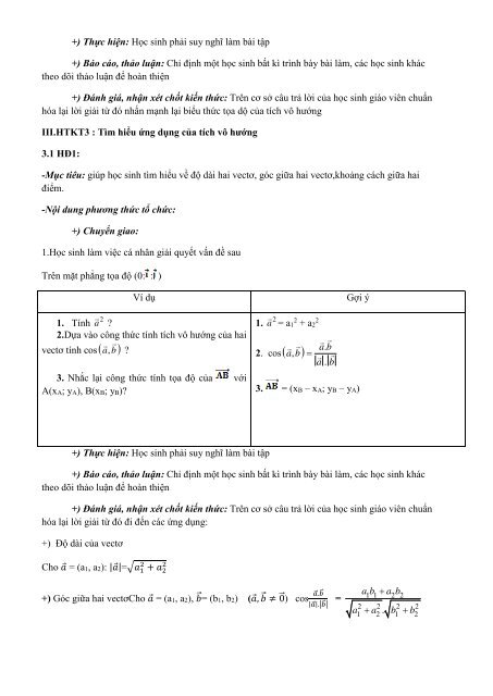 GIÁO ÁN PP MỚI THEO CHỦ ĐỀ MÔN TOÁN LỚP 10 TRƯỜNG THPT NHO QUAN B