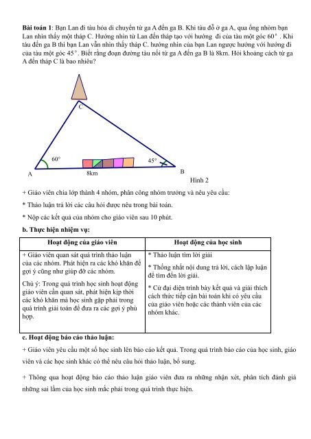 GIÁO ÁN PP MỚI THEO CHỦ ĐỀ MÔN TOÁN LỚP 10 TRƯỜNG THPT NHO QUAN B