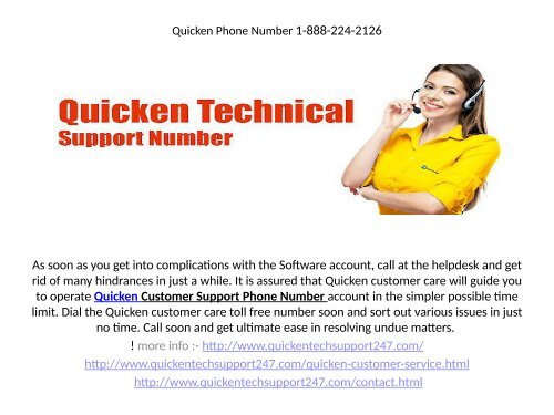 Quicken Technical Support Phone Number   1-888-224-2126