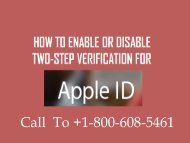 Call +1-800-608-5461 to Enable Two Steps Verification for Apple id