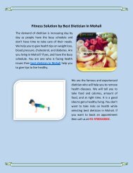 Fitness Solution by Best Dietician in Mohali