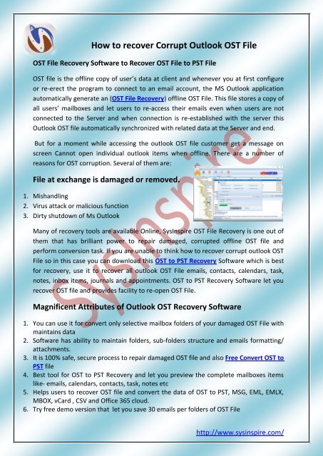 Free OST Recovery Software