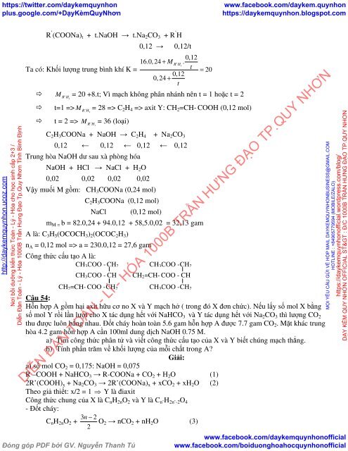 BÀI TẬP TỔNG HỢP VÔ CƠ - HỮU CƠ ÔN HSG HÓA HỌC