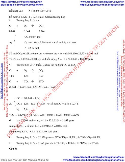 BÀI TẬP TỔNG HỢP VÔ CƠ - HỮU CƠ ÔN HSG HÓA HỌC