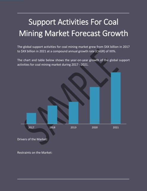 Support Activities For Coal Mining Global Market Report 2018 