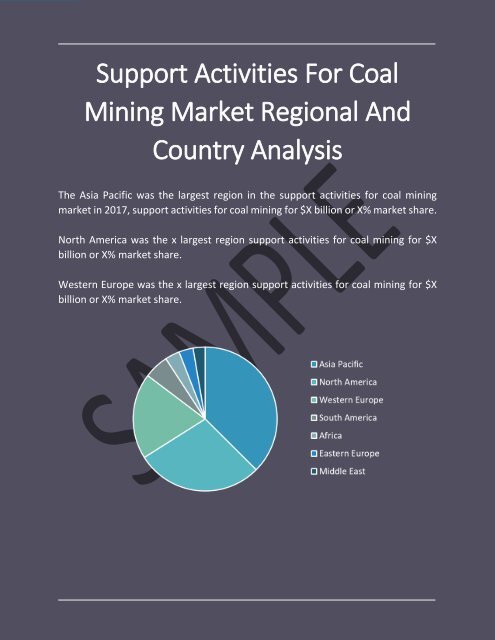 Support Activities For Coal Mining Global Market Report 2018 