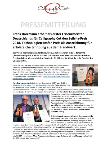 Pressemitteilung Seifritz-Preis_Studie_Calligraphy Cut von Frank Brormann