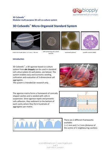 Protocol_3D CoSeedis Micro Organoid Standrad System