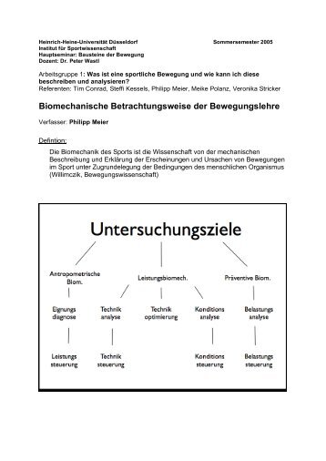 Biomechanische Betrachtungsweise der Bewegungslehre