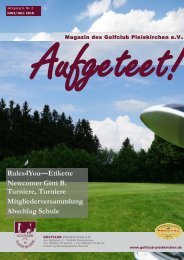 aufgeteet! online Clubmagazin Golfclub Pleiskirchen e.V.