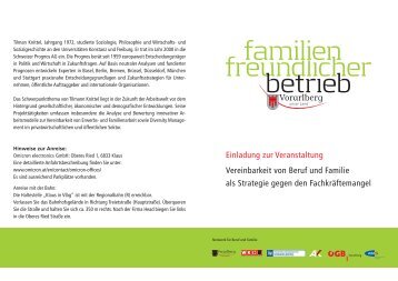 Veranstaltung zum Thema Vereinbarkeit von Familie ... - Vorarlberg