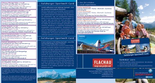 Salzburger Sportwelt Card - Tourismusverband Flachau