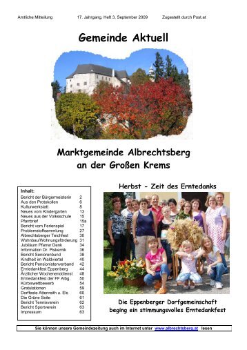 Gemeinde Aktuell - Marktgemeinde Albrechtsberg an der großen ...