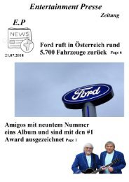 Entertainment Presse Zeitung Ausgabe 21.07.2018