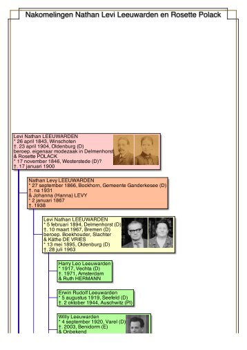 Nakomelingen Nathan Levi Leeuwarden en Rosette Polack
