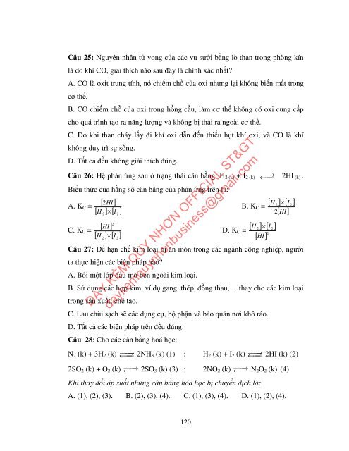 PHÁT TRIỂN NĂNG LỰC VẬN DỤNG KIẾN THỨC CHO HỌC SINH THÔNG QUA DẠY HỌC TÍCH HỢP CHƯƠNG TỐC ĐỘ PHẢN ỨNG VÀ CÂN BẰNG HÓA HỌC - HÓA HỌC LỚP 10