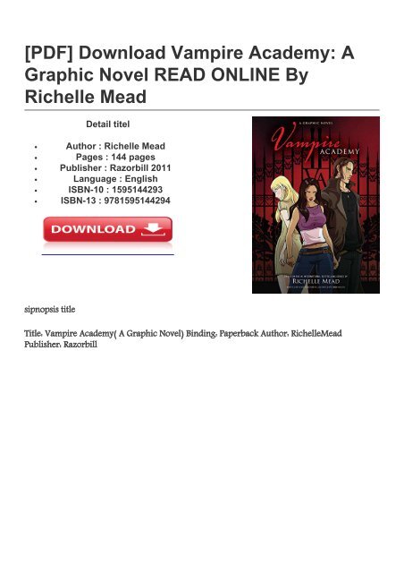 Vampire Academy: 9781595144294: Dragoon, Leigh, Mead, Richelle, Vieceli,  Emma: Books 