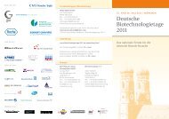 Deutsche Biotechnologietage 2011 - BioM - Die Biotech Cluster ...