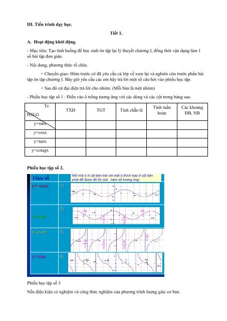 GIÁO ÁN PP MỚI THEO CHỦ ĐỀ MÔN TOÁN LỚP 11