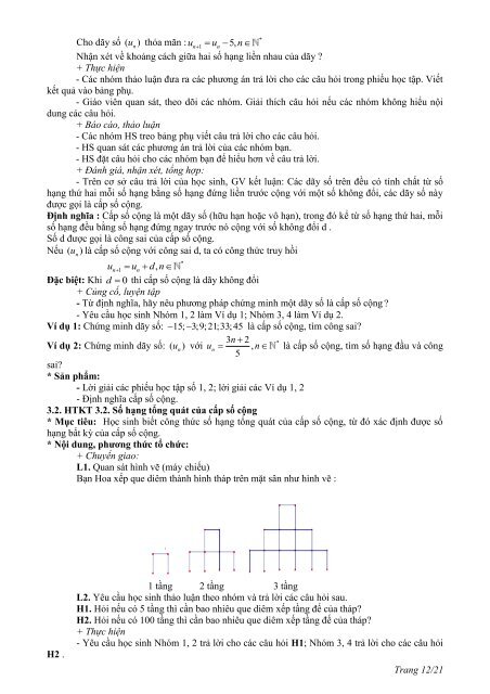 GIÁO ÁN PP MỚI THEO CHỦ ĐỀ MÔN TOÁN LỚP 11